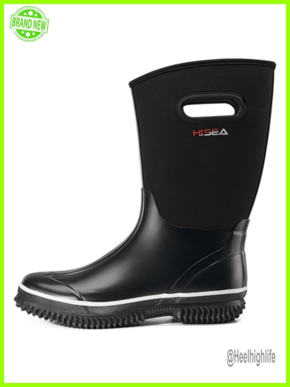 HISEA Women's Waterproof Insulated Rubber Rain Boots Mid-Calf Garden Mud Shoes